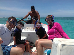 Family Of Tourist In A Boat